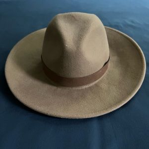 Free people brown full brimmed western-ish hat one size